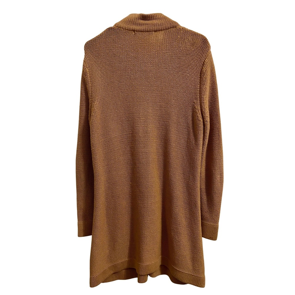 Vintage Chadwick's Cable Knit Longline Cardigan Sweater Camel Tan Size Large - Picture 6 of 10